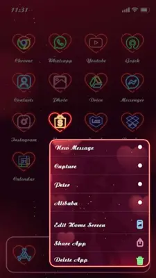 Wow Valentine Neon Icon Pack android App screenshot 1